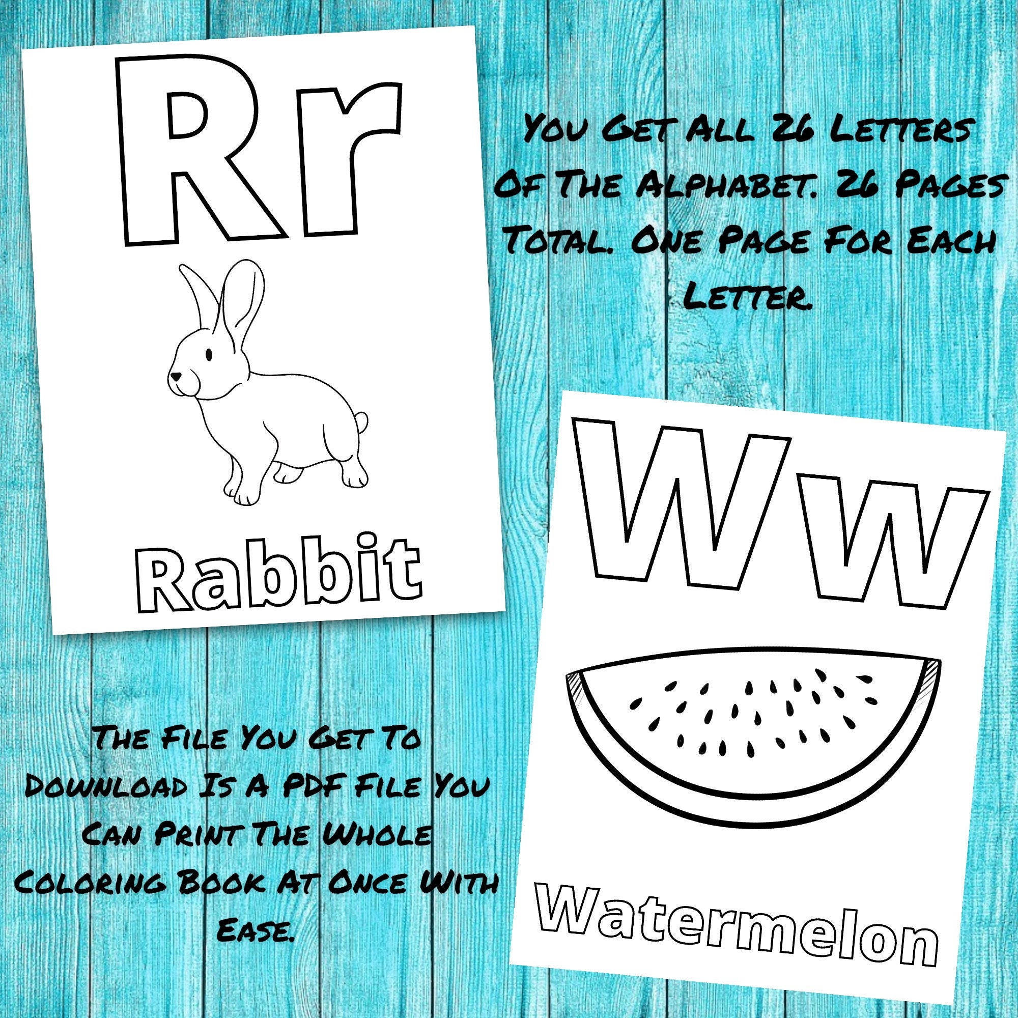 Printable Coloring Book Pages Digital Download Color Pages - Etsy