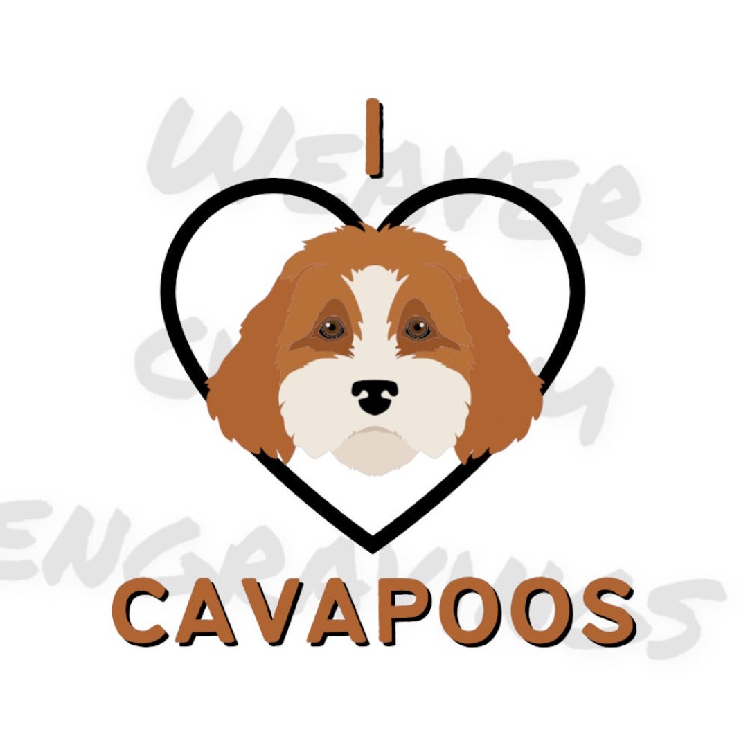 I Love Cavapoos SVG PNG PDF, Cavapoo Dog Art, Dog Owner Clipart, Dog ...
