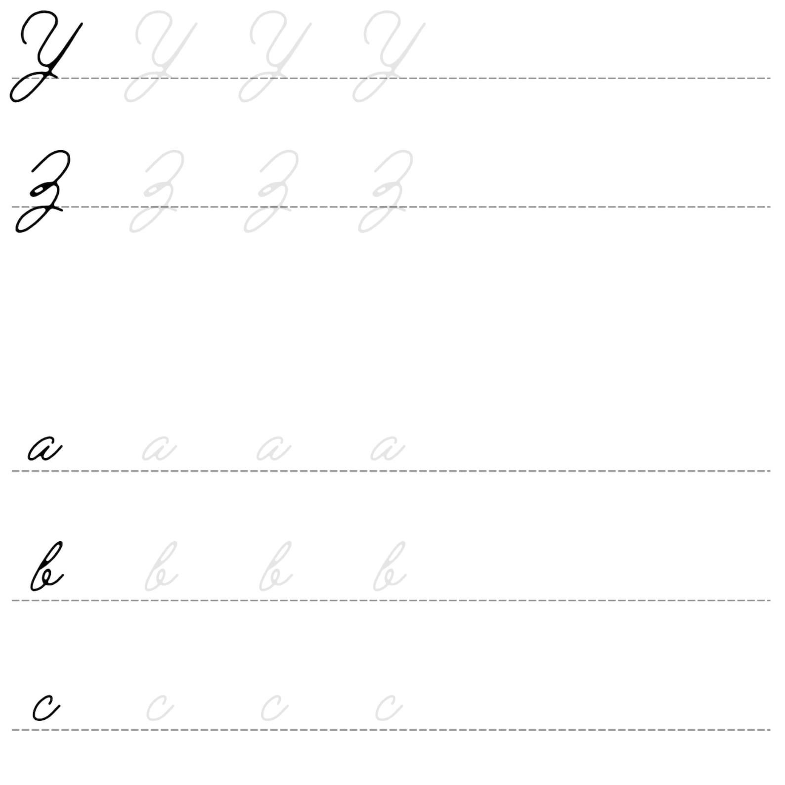 LEARN CURSIVE Practice Sheets Learn to Write Cursive Tracing - Etsy