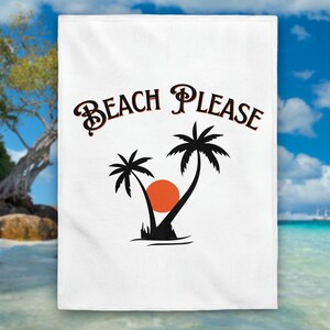 Beach Please Plush Blanket | Fun & Vibrant Beach-Themed Blanket, Perfect for Beach Lovers