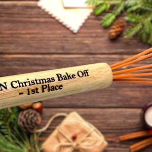 Gift For Him/Her Laser Engraved Whisk, Personalized Whisk, Wooden Cooking, Wedding Gift, Bridal Shower Gift, Cook Off Prize, Whisk