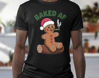 Baked AF - Gingerbread Man Cannabis-Themed Graphic (Digital Download) png jpeg pdf