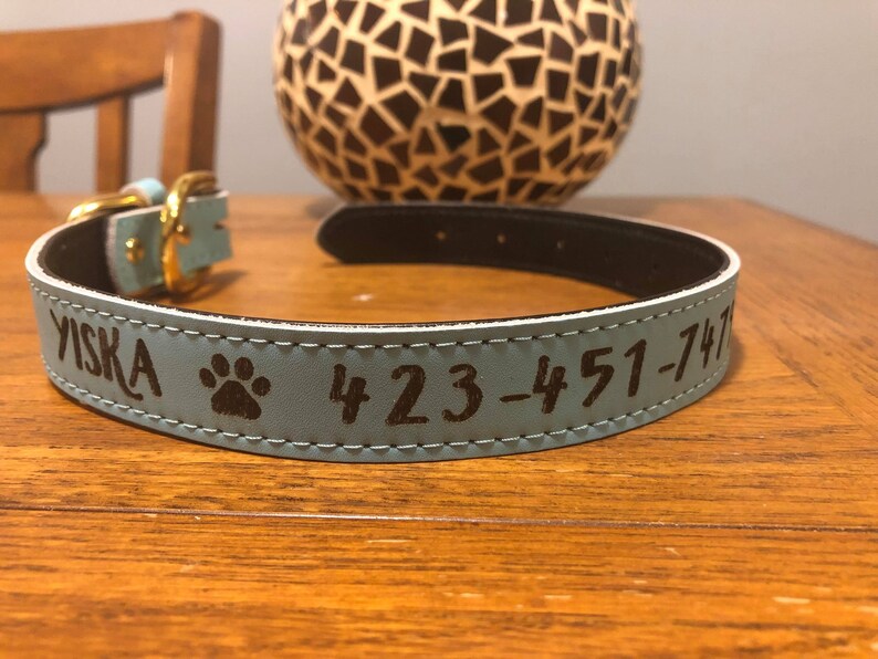 Custom Dog Collar Leather Pet Collar Personal Pet Collar Etsy