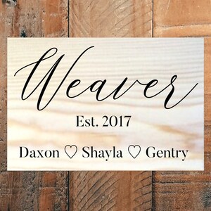 Custom Wood Family Name Sign | Established Family Last Name Sign | Personalized Wood Sign
