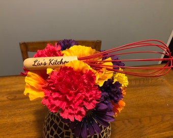 Personalized Engraved Cooking Whisk, Custom Kitchen Utensil Gift