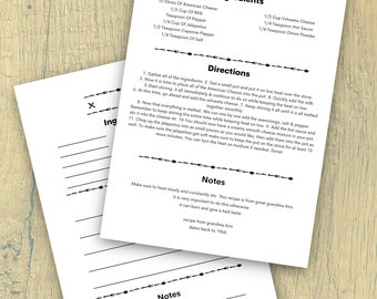 Printable Modern Recipe Card Template, Simple Recipe Card Print, Digital Edit Recipe Minimalist Download, Editable Printable Recipe Card