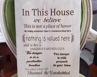 PERSONALIZED WOOD SIGN, Laser Engraved Signs Customized, Real Wooden Sign, Wedding Vows Sign, In This House We Believe Signs