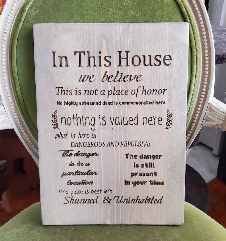 ENGRAVED WOODEN SIGN, Customized Wood Sign, Wedding Gift Sign, Not A Place Of Honor, In This House We Believe, Quote Plaque Wall Art image 6