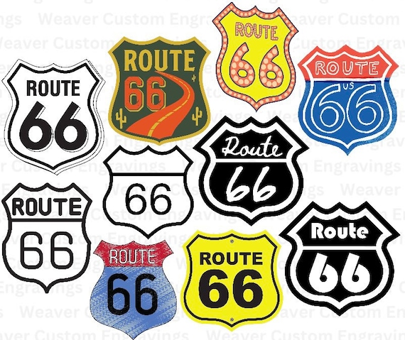 Route 66 Digital Vector Files SVG PNG PDF, Route 66 Sign Clipart
