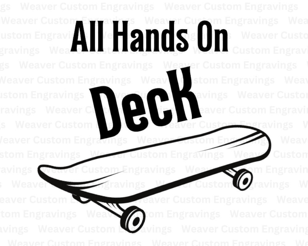 Skate Boarder SVG PNG PDF All Hands on Deck Kids Shirt - Etsy