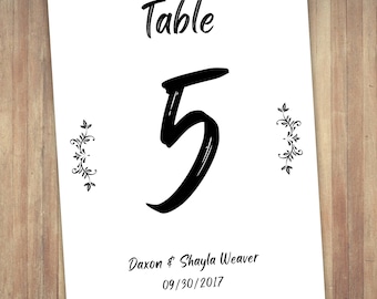 MINIMALIST Table Number CARD TEMPLATE, Wedding Table Numbers, Editable Table Digital Download Card, Modern Table Numbers