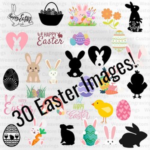 Easter Images Bundle SVG PNG PDF, 30 High Quality Images, Easter Egg Svg, Easter Bunny Svg, Spring Svg, Easter Egg Svg, Easter Graphics
