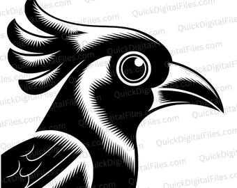 Bird Head Silhouette Design (Digital Download) SVG PNG JPEG pdf