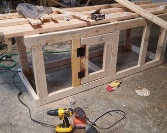 Dog Crate Furniture PLANS To Build Your Own Wood Double Wooden Indoor Dog Crate! Doggie Den - Rustic Wood DIY Dog Crate - Dog Pen