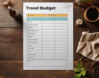 Printable Travel Budget Planner (PDF Download)