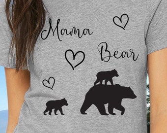 Mama Bear PNG SVG | Mom Life Sublimation Designs | Digital Design Download | Mama Bear & Baby Bear Shirt Design For Women