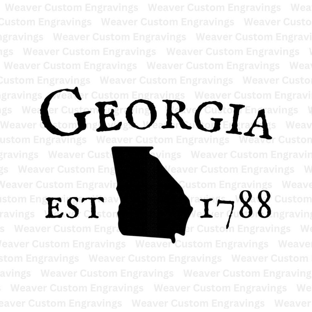 Georgia Outline With Established Date 1788 SVG PNG, State Of Georgia Clipart, Cricut Cut Vector Image File, Georgia Map Silhouette Clipart