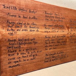 EN MEMORIA ESCRITURA A MANO letrero de madera grabado láser personalizado, letrero de madera personalizado, letrero de boda, votos matrimoniales, letrero de boda
