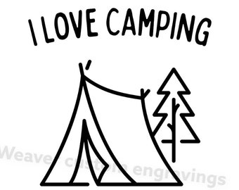 I Love Camping PNG SVG PDF, Sublimation Digital Design, Cricut Vector File, Camping Life, Adventure Clipart, Summer Camping Shirt Design