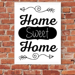 Home Sweet Home Farmhouse Wall Art SVG PNG PDF, Wall Hanging Dining Room Art, Vector Collage Decor, Boho New Country Home Living Room Art