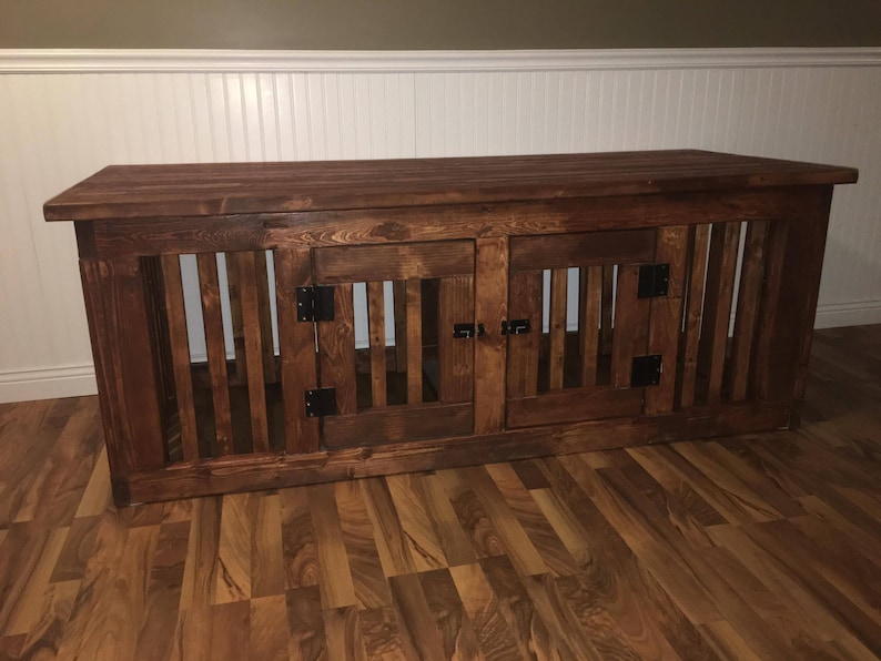 Dog Crate Furniture PLANS to Build Your Own Wood Double Wooden Etsy