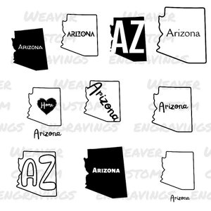 Arizona State SVG PNG PDF, Arizona Silhouette Cut File, Sublimation Designs For Cricut, Arizona Outline Shirt Design, 10 Different Designs