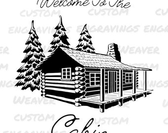 Welcome To The Cabin PNG SVG PDF, Lakehouse Digital Design, Cricut & Sublimation File, Summer Camping Outdoors, Log Cabin Sign Design