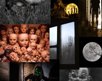 65+ SCARY IMAGES, Dark Horror Haunted Pictures, Halloween Décor Instant Digital Download, PNG File Format, Scary Movie Pictures