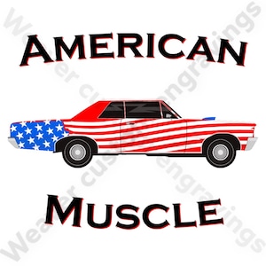 American Muscle PNG SVG PDF, American Car Logo Graphics, American Flag Muscle Car, Hot Rod Digital File, Car Vector Clipart Design