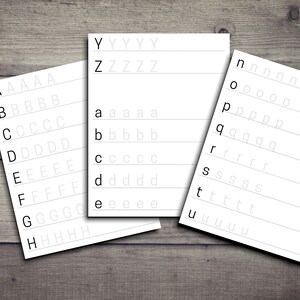 Hojas de PRÁCTICA DEL ALFABETO, Aprender letras mayúsculas y minúsculas, Práctica de letras de escritura a mano para niños, Descarga digital instantánea PDF