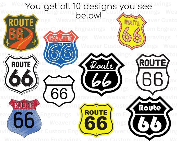Route 66 Digital Vector Files SVG PNG PDF, Route 66 Sign Clipart