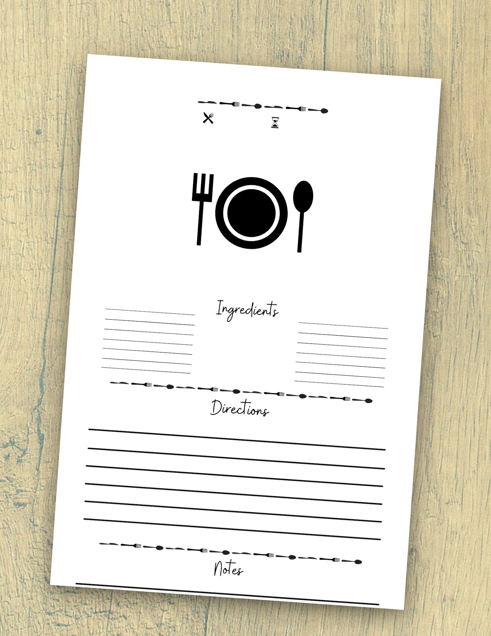 Printable Recipe Card Template Editable Cookbook Cards - Etsy