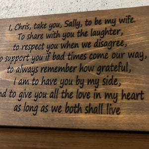 Custom Sign | Custom Sign With Name | Custom Wedding Vows Gift Sign