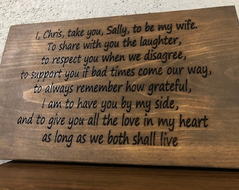 PERSONALIZED WEDDING VOWS wood sign, customized wooden sign, wedding sign, wedding vows, wedding gifts, anniversary gifts, wedding decor