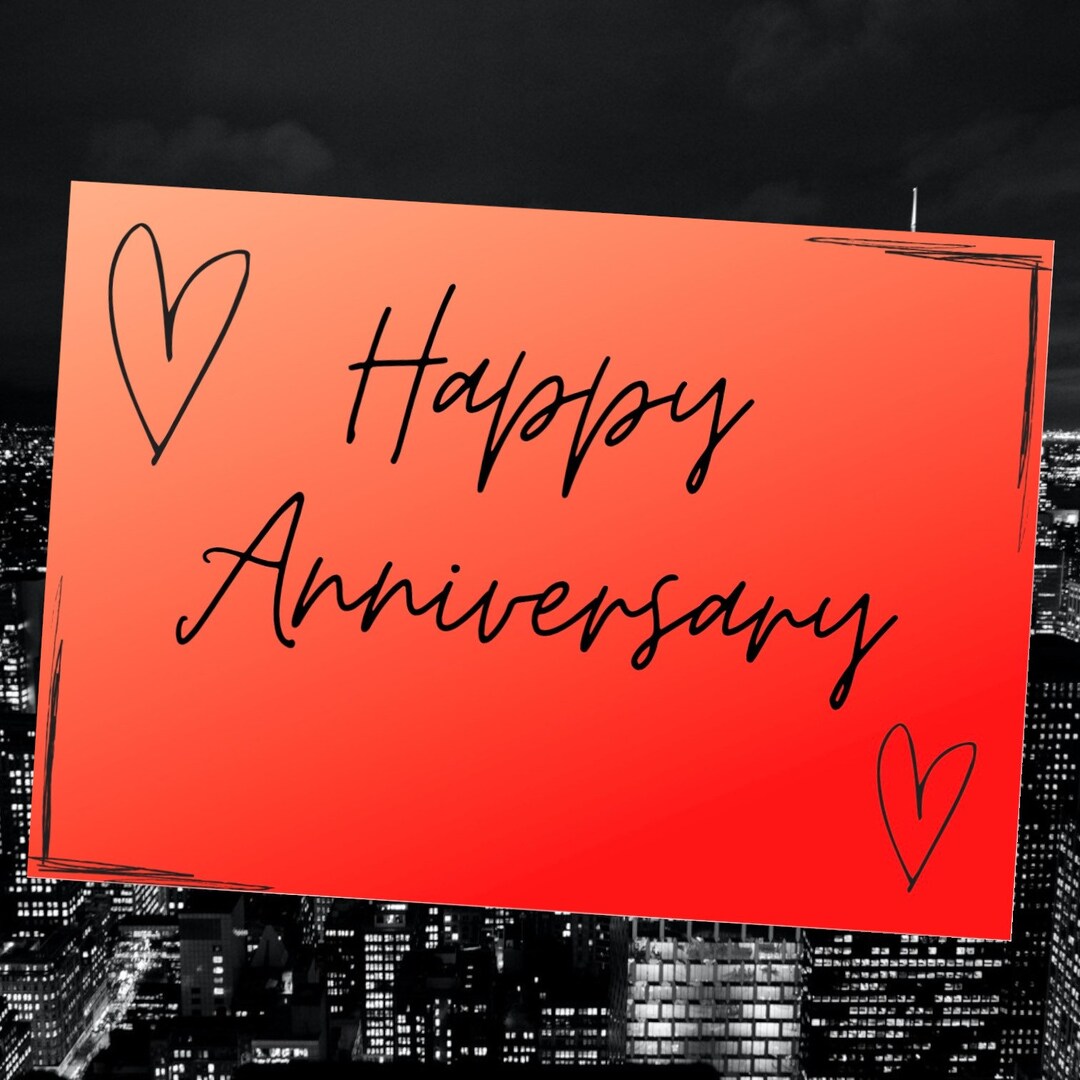 ANNIVERSARY CARD, Printable Romantic Card for Husband or Wife, Love ...
