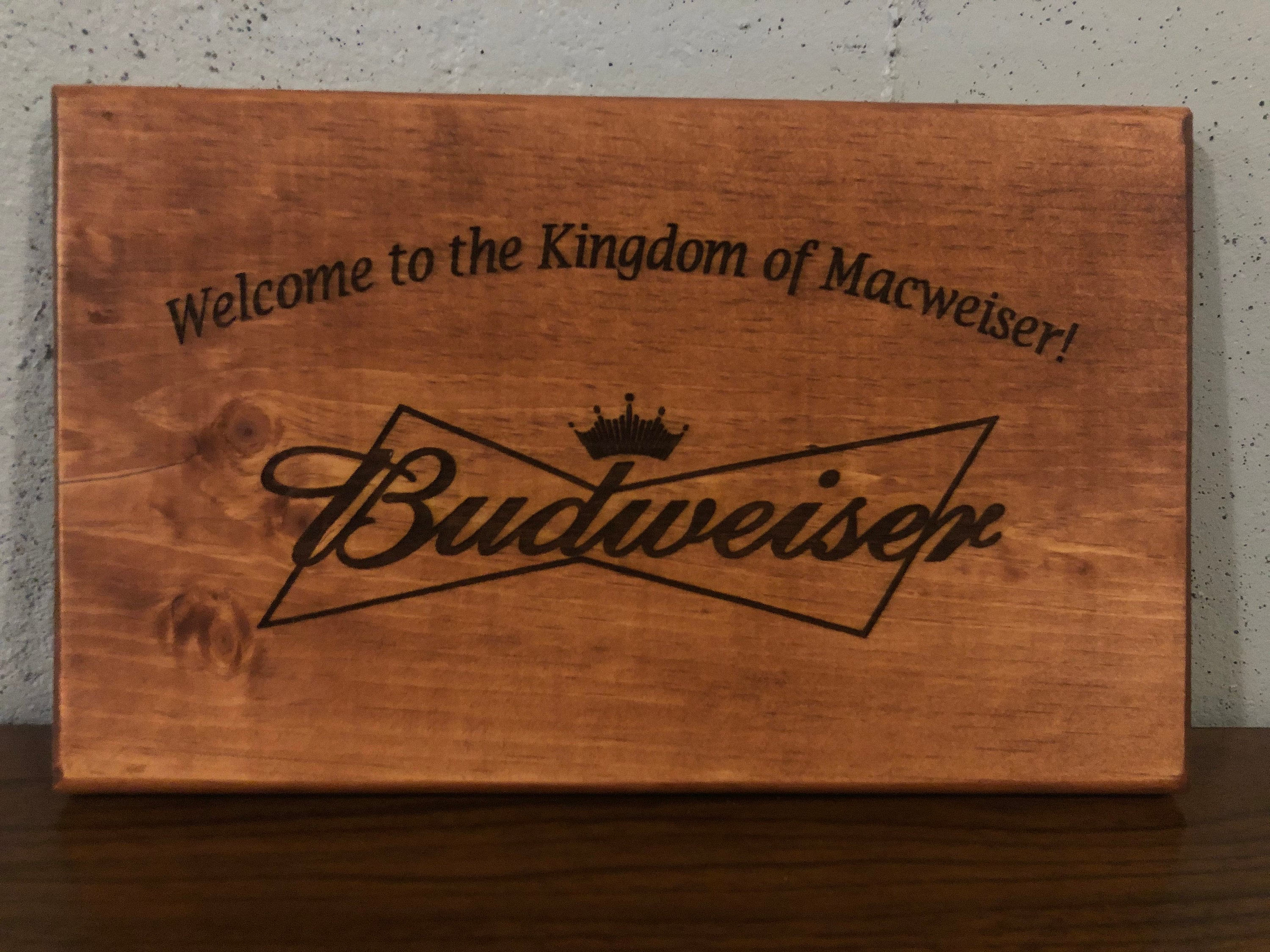 Beer Custom Sign, Rustic Personalized Wooden Sign, Budweiser, Bud