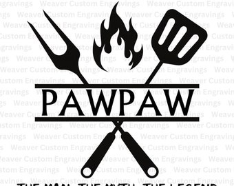 PawPaw The Man The Myth The Legend SVG PNG PDF, Gift From Grandkids Digital Artwork, Cricut File Silhouette, Graphics File For Grandpa