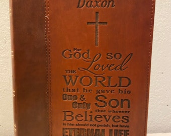 Anpassad namnbibel, personlig bibel, graverad bibel, kristna gåvor, etsade gåvor, bibelversgåva, KJV-bibel, personlig bibel