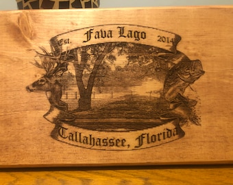 personalized laser engraved wood sign - customized wooden sign, fishing, hunting, custom sign