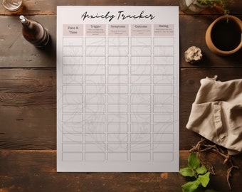 Printable Anxiety Tracker | Comprehensive Mental Health Log | PDF Download