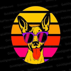 Chihuahua w okularach przeciwsłonecznych | Żywe SVG i PNG | Zabawne pobieranie cyfrowe