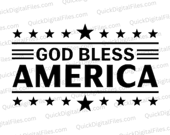 God Bless America SVG/PNG/JPEG - Stars and Stripes Typography Art