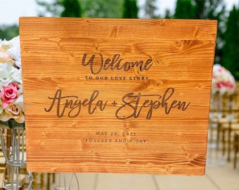 Rustic Wedding Welcome Sign, Custom Wedding Sign, Personalized Wedding Sign, Wooden Wedding Sign