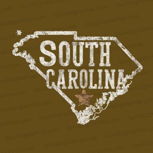 Rustic South Carolina State Outline | Vintage Style Digital Design (Instant Download)