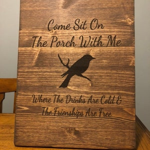 Customized Engraved Sign, Porch Sign, Patio Decor, Porch Rules, Rustic Sign, Rustic Home Decor Sign, wooden sign image 1