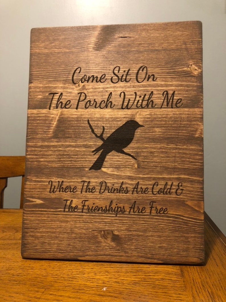 Customized Engraved Sign, Porch Sign, Patio Decor, Porch Rules, Rustic Sign, Rustic Home Decor Sign, wooden sign image 1