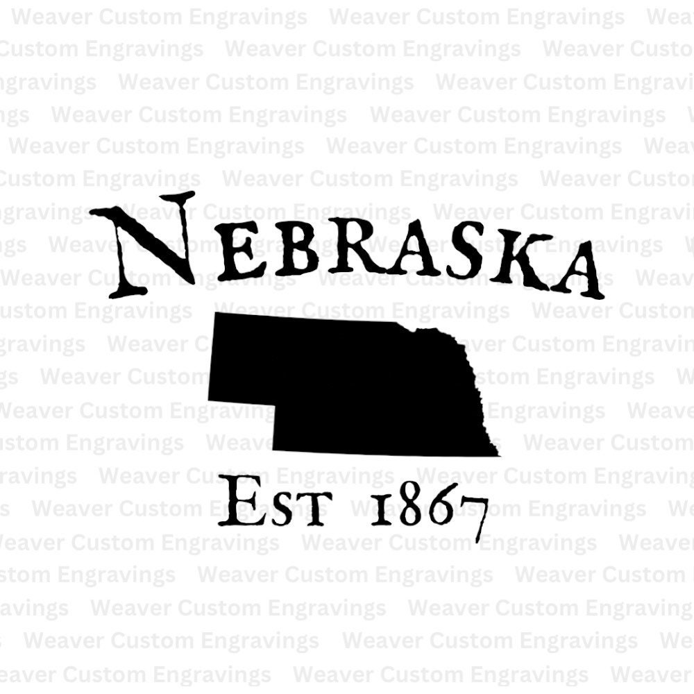 Nebraska Outline With Established Date 1867 SVG and PNG, Nebraska