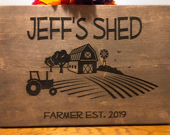 Personalized LASER ENGRAVED Wooden SIGN, Customized Wood Sign, Barn And Shed Signs, fathers Day Sign, Gifts For Dad, Farmhouse Gifts