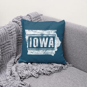 Distressed Rustic Outline of Iowa with Boxy Font (Digital Download)