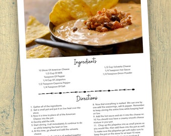 Printable Recipe Card Template - Editable Cookbook Cards - Modern & Minimalist